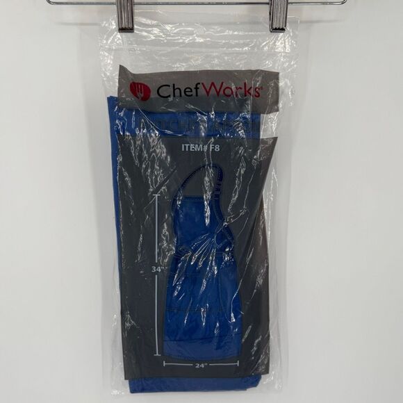 Chef Works Royal Blue Butcher Apron F8 34x24 NWT Kitchen Uniform - Picture 1 of 8